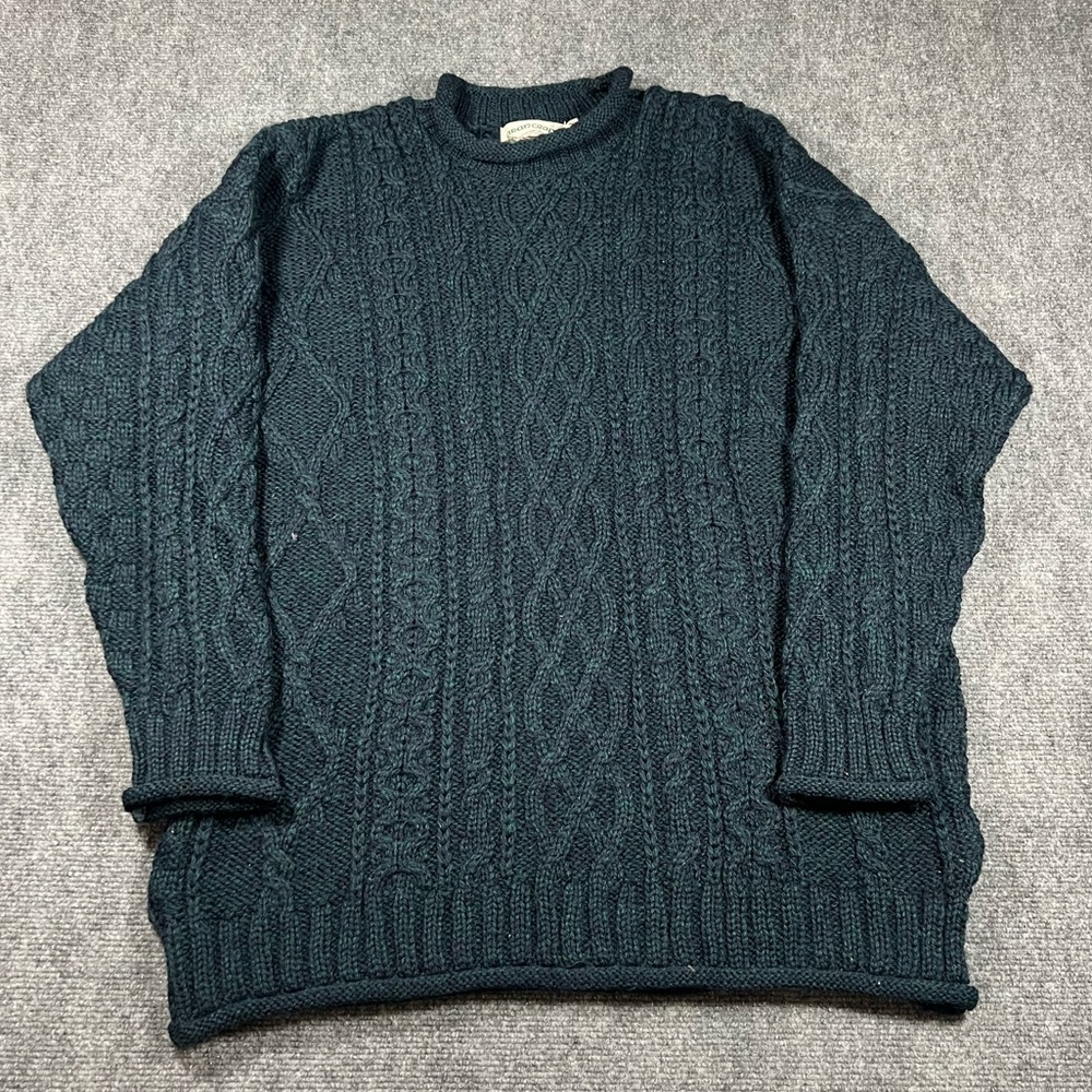 Vintage Aran Crafts Cable Knit Wool Sweater Mens Medium - Fisherman Ireland